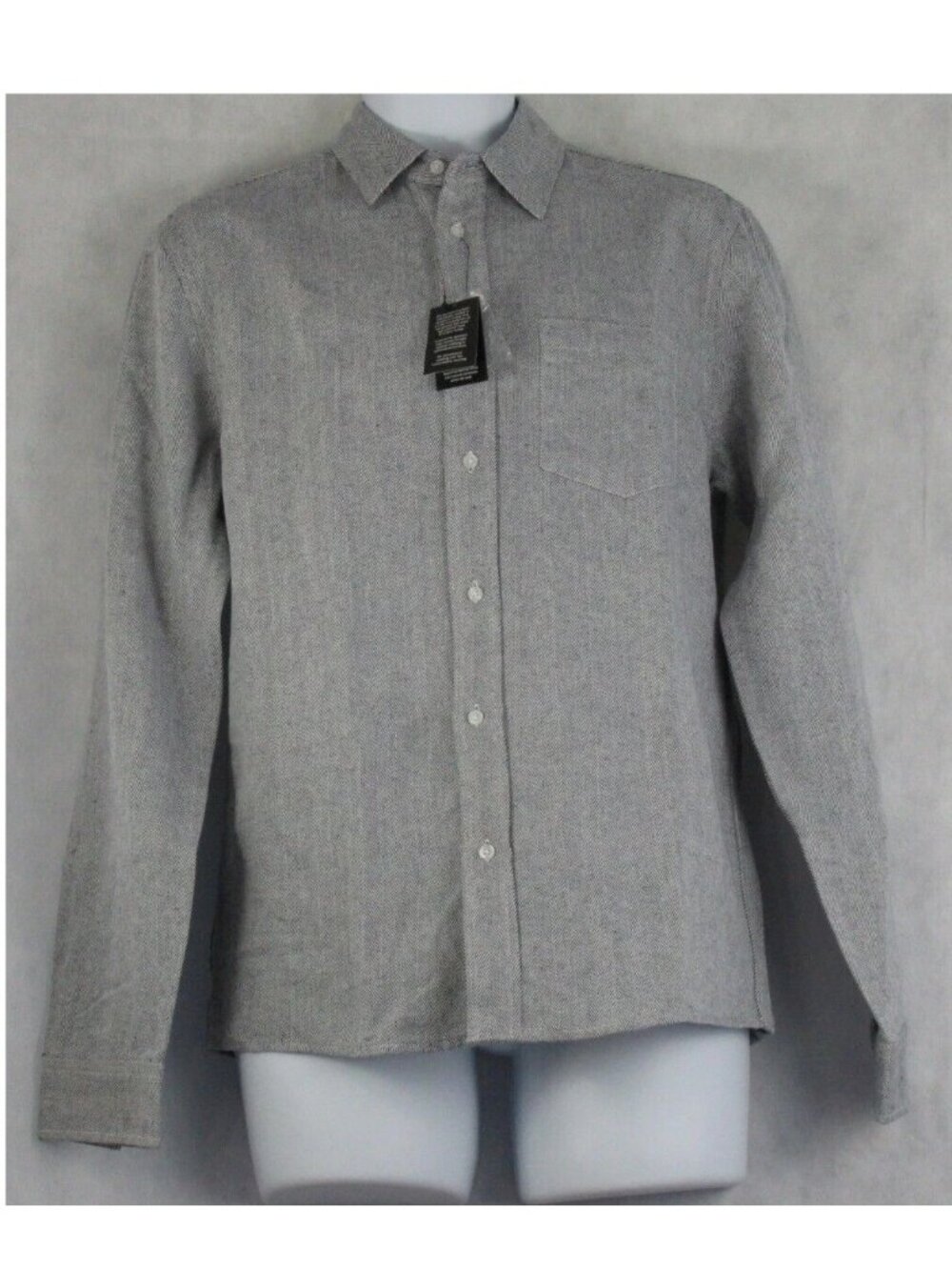 And Now This Men's Textured Herringbone Button-Down Shirt, Blue